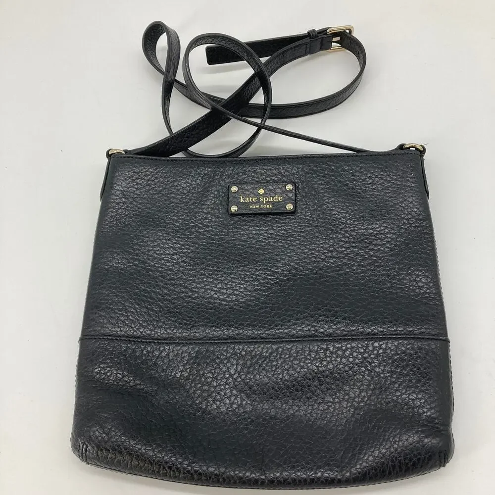 Kate Spade black pebbled leather crossbody bag
